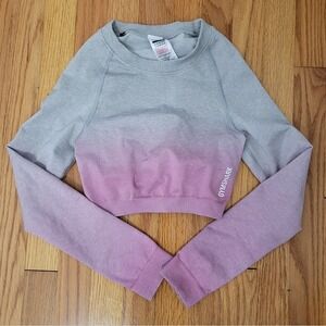 Gymshark Adapt Ombre Seamless Long Sleeve Crop Top Women's Size Small
